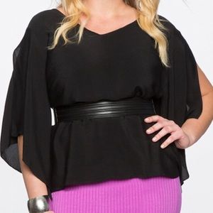 🆕 Eloquii Flare Sleeve Bow Back Top